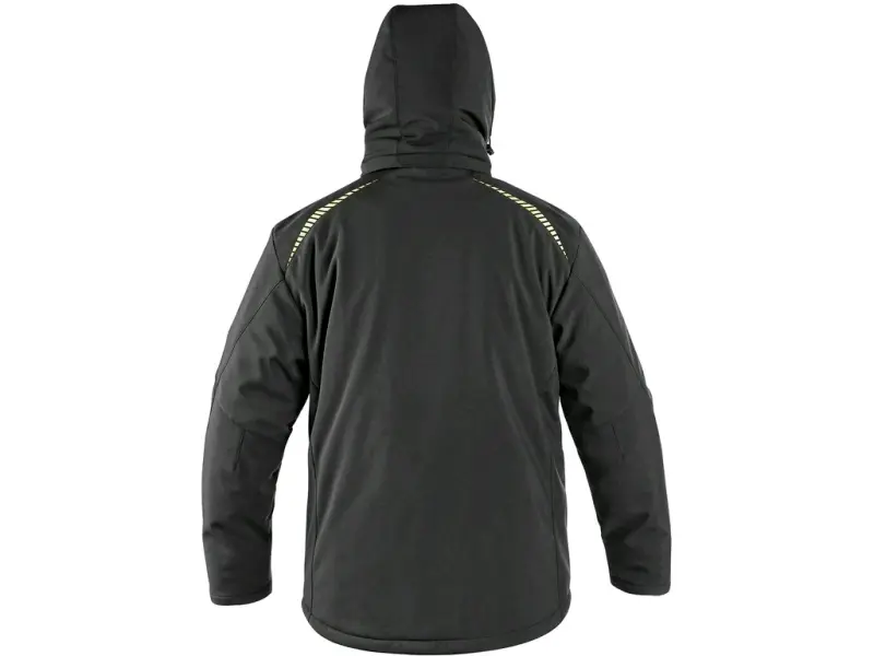 Bunda CXS NORFOLK, zimní, pánská, černá s HV žluto/oranžovými doplňky, vel. 3XL